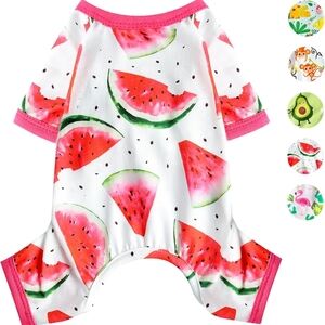 Puppy Dog Outfits Watermelon Pattern Pet Dog Pajamas Cute Pet Clothes Dog